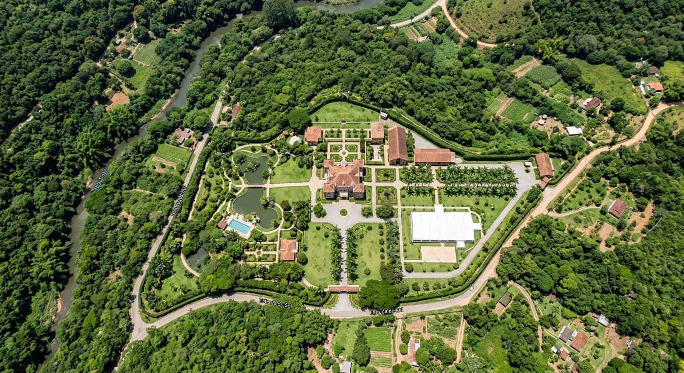 Mapa de localização do Villa Serena Garden